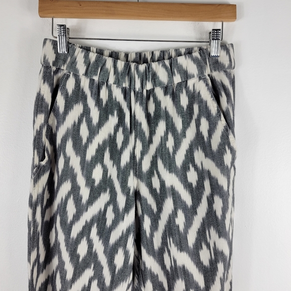 J.Crew Seaside Ikat Boho Print High Waist Pull On Cotton Jogger Pants - Picture 4 of 14